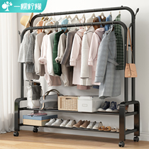 Coat rack hanger Floor-to-ceiling indoor room simple drying rack storage rack Household bedroom clothes storage rack