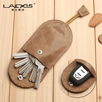 LAXS genuine leather key bag male and female soft leather minimalist car versatile multifunction lock spoon Keybag cover bag pull-out