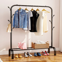 Hangers Bedroom floor-to-ceiling simple Wrought iron storage shelves Household vertical small indoor clothes drying rack rod type