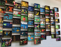 Childrens fun handmade diy cowhide carton cardboard kindergarten ring creative material painting space mud photo frame bottom plate