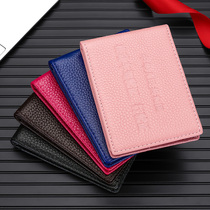 Drivers license leather jacket genuine leather mens high-end ultra-thin documents card bag female motor vehicle line drivers license protective sleeve Ben