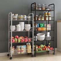 Kitchen rack vegetable rack fruit vegetable basket mobile storage rack storage rack finishing multi-layer shelf trolley