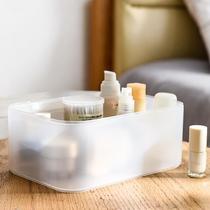 Transparent plastic desktop with lid storage box skin care cosmetic box rectangular Japanese-style stackable organizer box