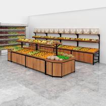 Steel wooden fruit shelf display stand fruit shop shelf vegetable shelf fruit shelf fruit shop creative multi-layer
