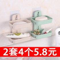 Soap box suction cup wall-mounted soap holder-free soap box holder home creative drain portable suction cup soap box