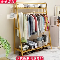Qinxin household coat rack Bedroom solid wood clothes storage rack Room door shelf Simple hanger landing