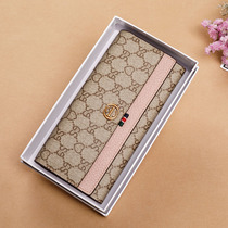 Hong Kong wallet women long cowhide ultra-thin 2021 new leather temperament European and American print bag simple fashion