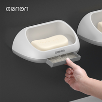 Free hole soap box toilet drain creative wall-mounted soap rack Bathroom shelf Suction cup double-layer soap rack