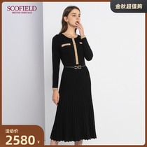 SCOFIELD女装2020年冬季新款假两件针织修身优雅连衣裙SFOKA4T02Q