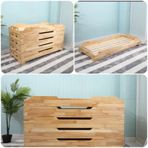 Childrens garden bed thickened solid wood afternoon bed lunch bed stacked bed nursery class early education childrens bed Pine custom