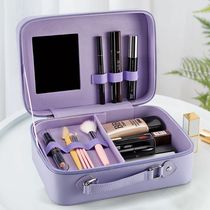 High-value cosmetic bag Portable Travel large capacity with makeup case portable simple mirror ins Wind cosmetic case