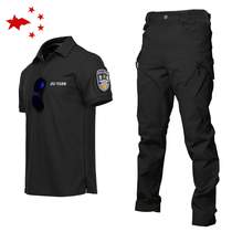 Blue sky rescue quick-drying short-sleeved emergency rescue overalls Security lapel T-shirt POLO shirt