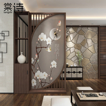 Modern Chinese style simple pure solid wood screen porch locker combination partition living room study home decoration mobile screen