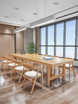 Conference Table Brief Modern Full Solid Wood Table Strip Table Bench Office Negotiate Table And Chairs Long Table Large Plate Table