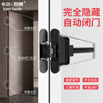 Invisible door hinge hydraulic buffer concealed concealed door hidden door three-dimensional adjustable folding door concealed cross hinge
