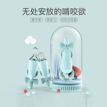 Baby silicone tooth gum fruit bite bag fruit vegetable music multifunctional grinding tooth stick toy baby squeeze spoon