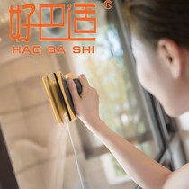 Ha Ba Shi glass wipe high-altitude wipe glass artifact 3 three layer thickness glass household hollow double-sided wipe strong magnetic shell