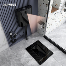 Black household ceramic squatting toilet squatting toilet squatting toilet deodorant squatting toilet water tank complete toilet squatting toilet