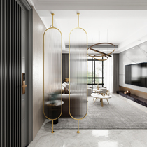 Creative light luxury screen stainless steel door cover metal home decoration living room tempered Changhong glass partition