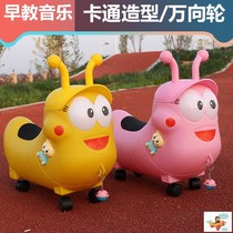 Baby scooter children four wheel animal slippery car princess children toy car indoor music scooter