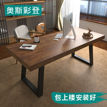 Office solid wood boss table simple modern desk computer desk log board table single desk work desk