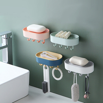 Soap soap box Bathroom paste-free punch-free hanging wall-mounted drain storage ins household shelf
