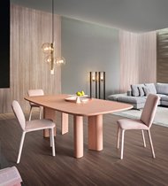Nordic Solid Wood Simple Long Table Oval Home Dining Table Living Room Dining Table Personality Creative Office Meeting Negotiation Table