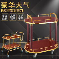 Hotel restaurant dining car Wine cart trolley tea cart Cake dessert car 4S shop stainless steel hand push service car