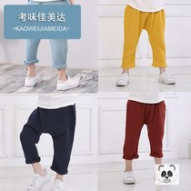 Cotton linen pants 2020 new children boys wrinkled baby casual nine Haren pants kids summer mosquito pants