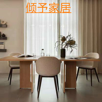 Nordic Wufeng solid wood dining table and chair combination modern creative negotiation table designer simple conference table Workbench