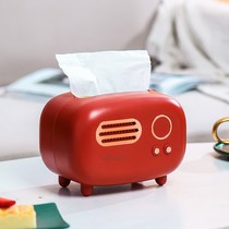 Creative tissue box living room light luxury household napkin box remote control coffee table storage box cute girl drawing paper box