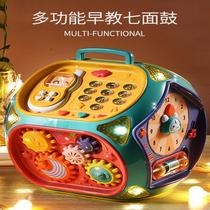  Six-sided drum baby toy puzzle clap drum multi-function music carousel hand clap drum baby over 6 months