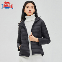 LONSDALE Longlion Dell Down clothes ladies short 2021 autumn and winter new products with cap light and thin fashion jacket