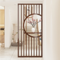 New Chinese style solid wood screen partition living room home entrance shelter shelter hollow simple modern grille