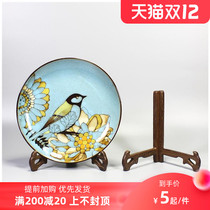 Plate bracket painting plate decoration porcelain plate rack wooden plate bracket base crafts decoration display shelf Wood