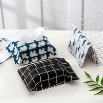 Cloth cotton linen tissue set cute cartoon paper box towel bag living room table meal paper tissue bag tissue box
