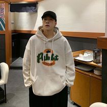Hooded pullover clothes mens trendy brand ins embroidered letter fashion top Hong Kong style loose youth thin coat