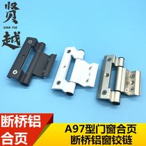 A97 Broken Bridge Aluminum Alloy Swing Door Window Hinge European Standard Groove Invisible Fold Nail-free Hinge Door and Window Hardware Accessories