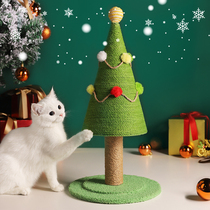 Christmas cat climbing frame cat nest cat tree integrated multi-function cat nest Net red solid wood cat scratch board small cat supplies