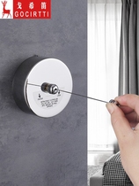 Balcony indoor telescopic clothesline non-punching stainless steel bathroom shower curtain invisible wire rope drying rack