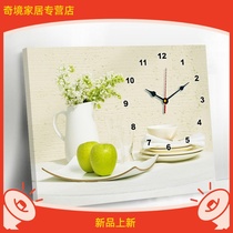Modern minimalist living room table decorative painting non-perforated meter box hanging painting creative clock bedroom mural wall clock