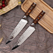 High-grade Japanese imported stainless steel forging hammered cooking knife household kitchen knife sushi sashimi chef knife sliced meat