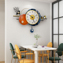 Modern minimalist atmospheric clock hanging bell decoration restaurant light lavish hanging wall Living room Home Fashion Creative Net Red clock