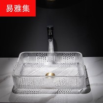 Bathroom Hotel bathroom washbasin Die-casting process Art glass cylindrical washbasin