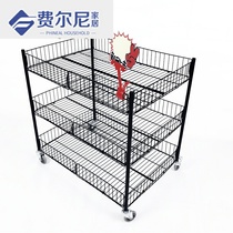 Micro-business stall trolley floats shelf folding multifunctional movable wheel dump display table