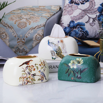Tissue box ornaments living room smoking paper napkins creative ceramics Nordic style dining table light luxury tea table ins paper draw