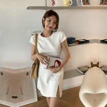 Waist heart machine split halter design dress French niche women summer gentle little man first love bellflower skirt