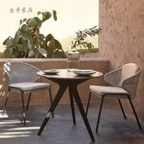 Nordic Outdoor Table And Chairs Balcony Patio Garden Net Red Modern Casual Open Air Rattan Chairs Tea Table Combined Rattan table and chairs