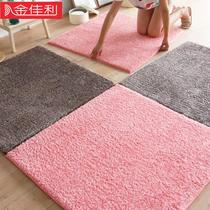 Nordic floor mat children thick velvet carpet combination square furry full of absorbent pink home