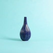 GERODI dark blue drop-shaped vase handmade ceramic bottle desktop ornaments decorative artwork